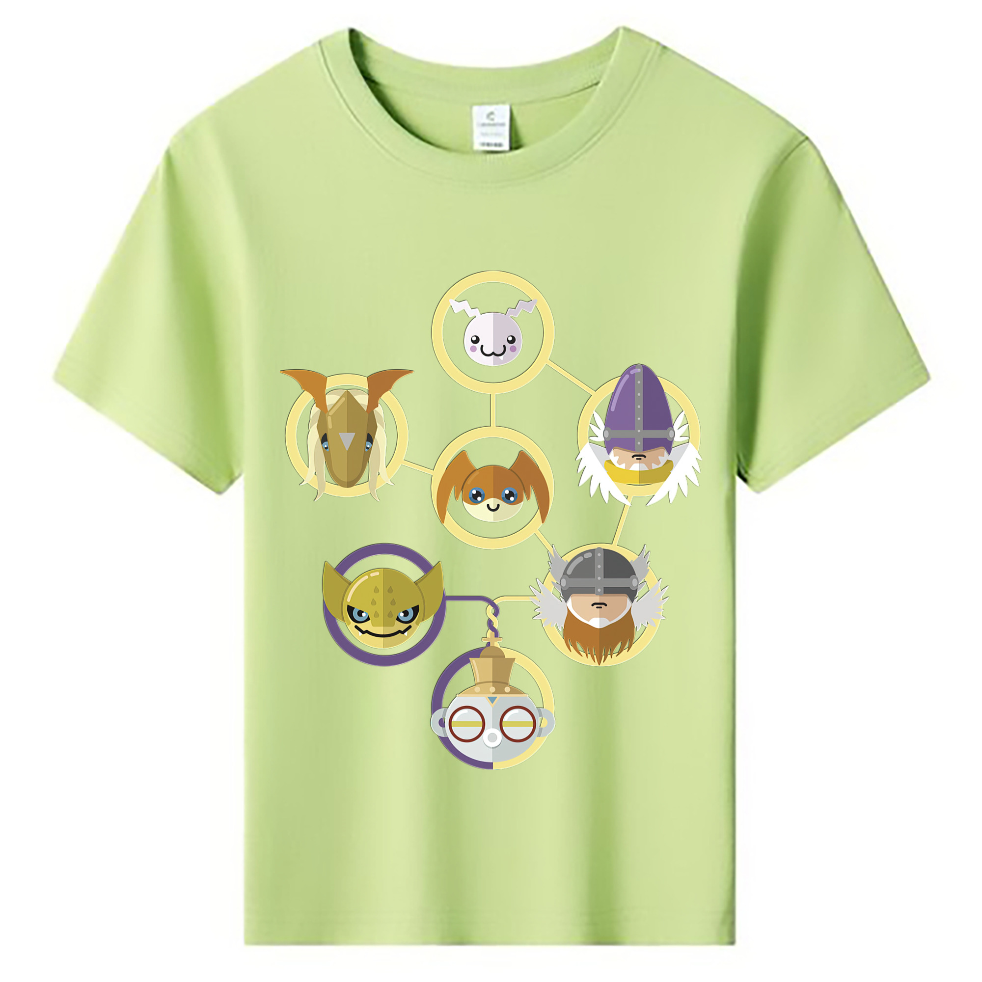 （画像用） Digimon デジタルモンスター/デジモン 綿100％キッズTシャツ（フロントプリント）